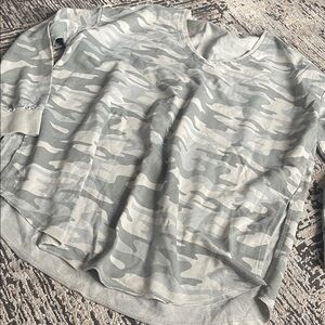 Z Supply Camo Long Sleeve Tee - Gray and Cream